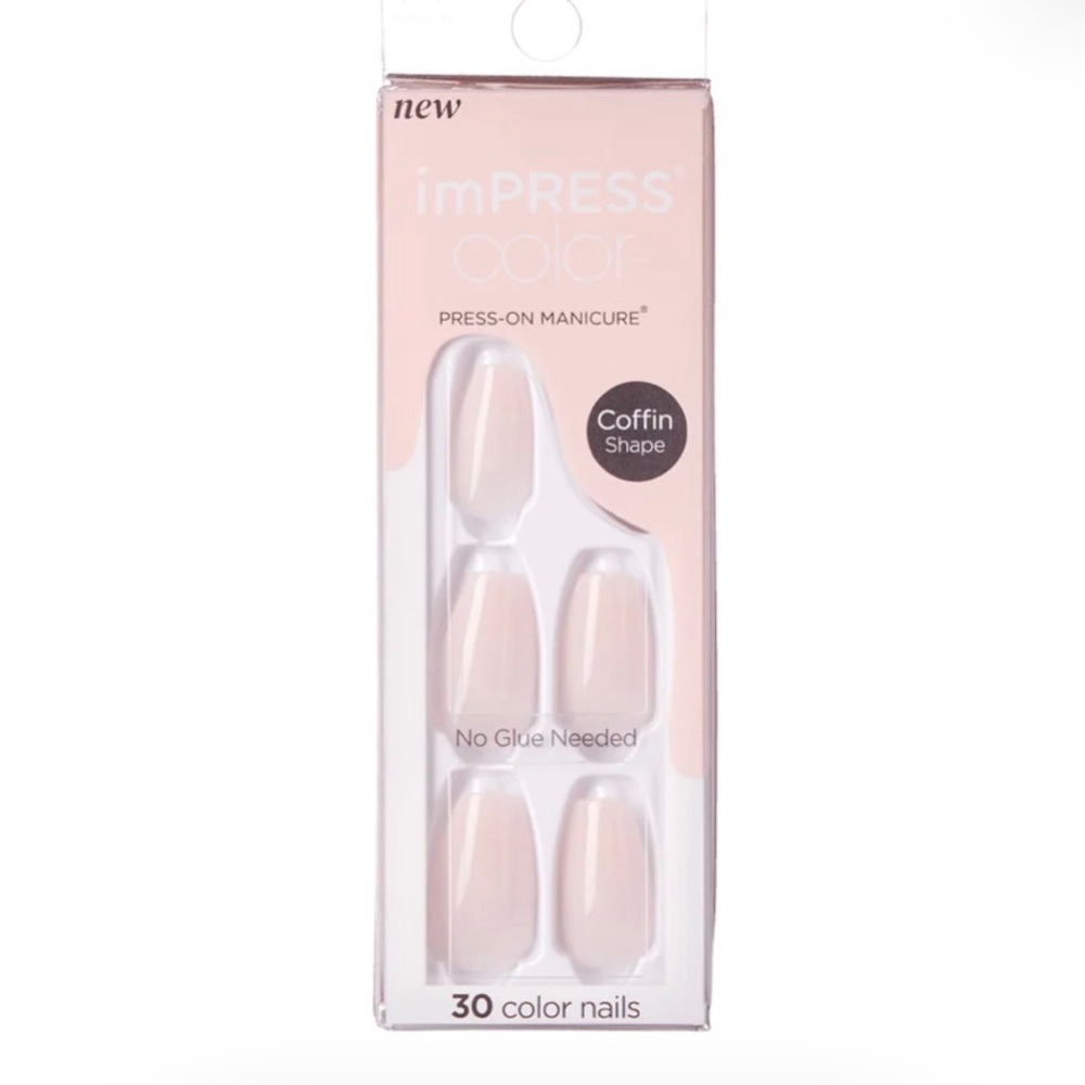 New Kiss Impress Color Coffin Fake Nails Serendipity 502